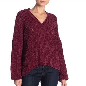Cotton Emporium V-Neck Chenille Sweater